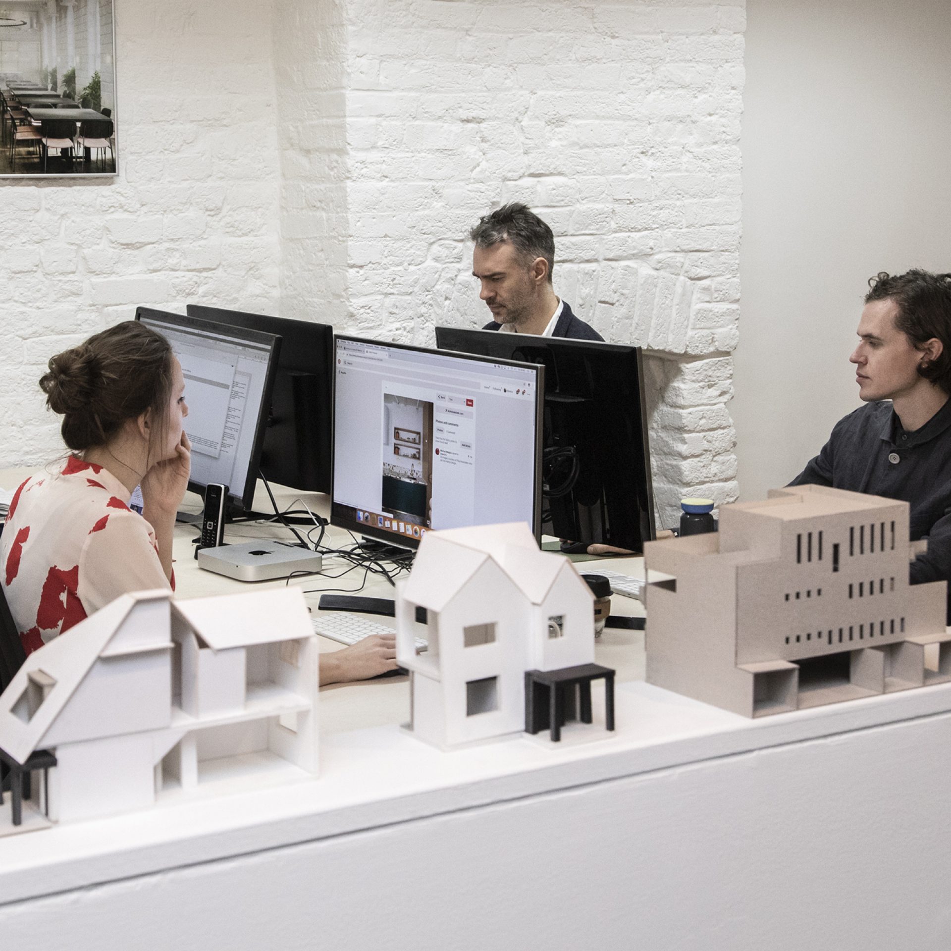 Studioshaw architecture practice interior showing design work, Shoreditch East London, award-winning architects